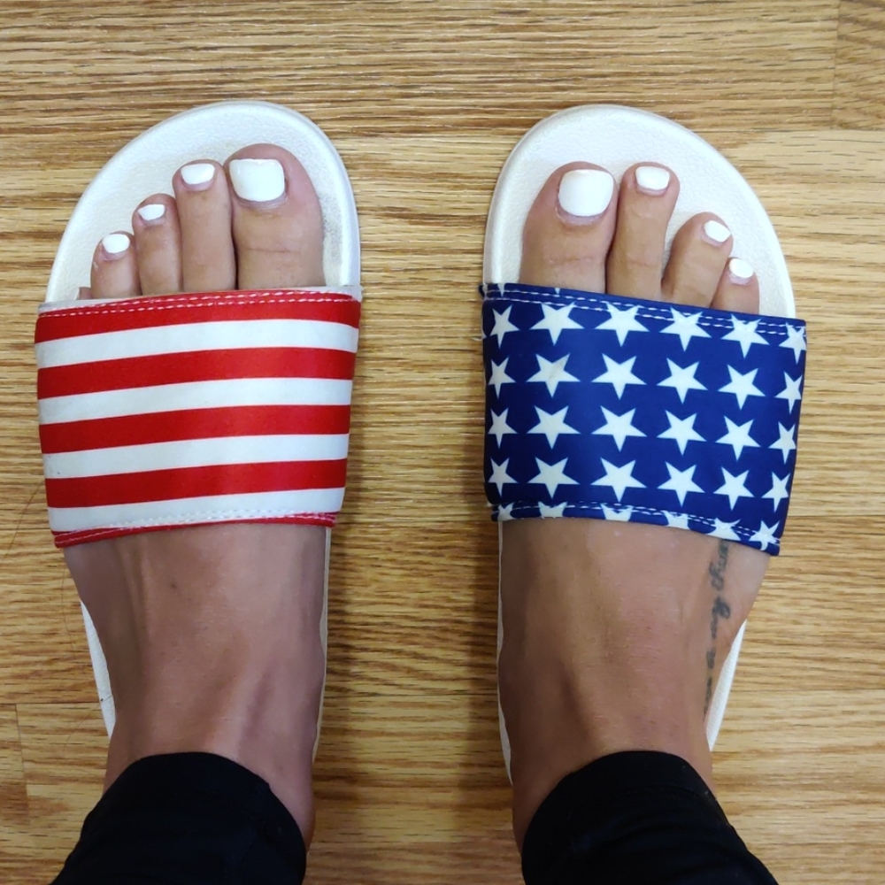 American flag slides sandals